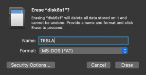 Format USB Drive to work with Tesla Dashcam