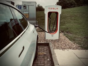 Tesla Supercharger at Warwick Services